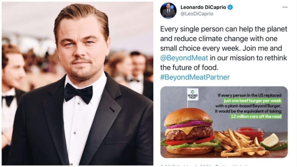Leonardo DiCaprio promoting beyond meat