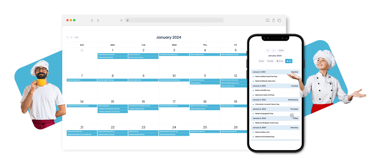 National food holidays calendar bite blueprint